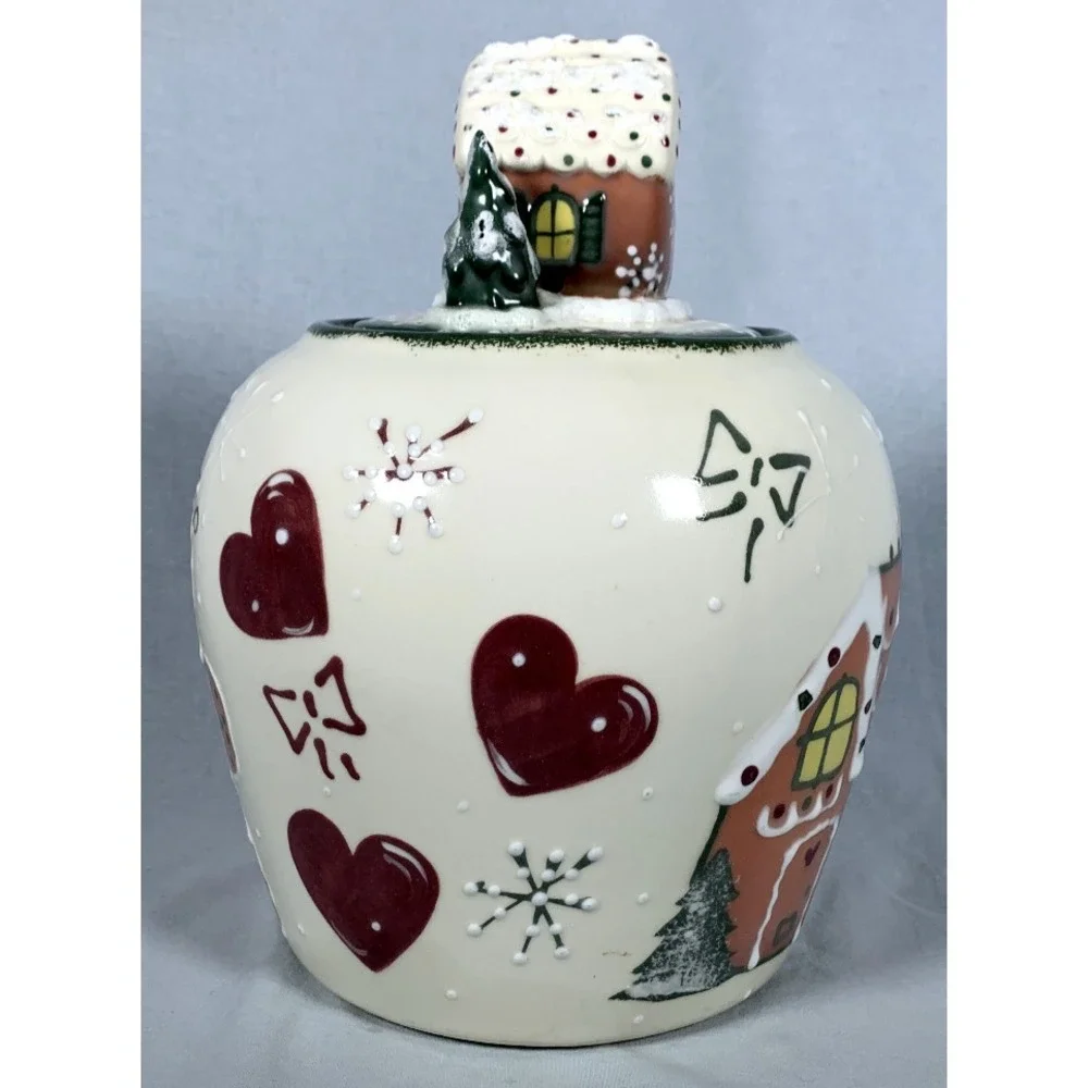 Rare 1999 Signed Frankoma Pottery Hand Painted Gingerbread Cookie Jar